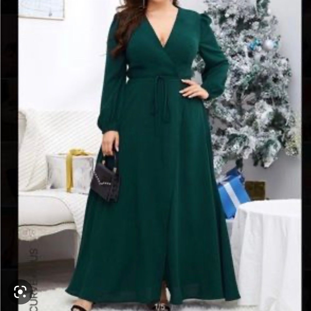 Womens Plus Shein Wrap Maxi Dress